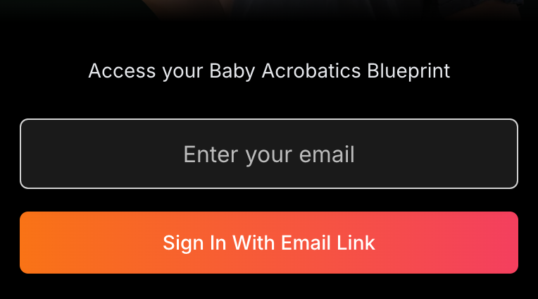 The sign-in screen where you request a new link: type your email, then tap "Sign In With Email Link".